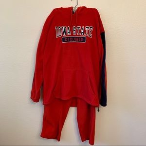 Iowa State Cyclones Matching Set Piece Hooded Sweat shirt And Sweatpants